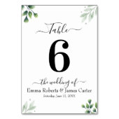 Groen Eenvoudige Trouwtafel Nummer Kaart (Achterkant)