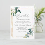 Groen eerste communie kaart (Staand voorkant)