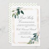 Groen eerste communie kaart (Voorkant / Achterkant)