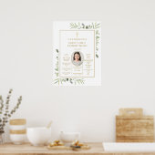 Groen Eerste Communie Leuke Feiten Fototeken Poster (Keuken)