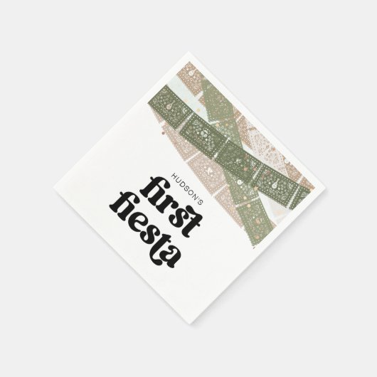 Groen Eerste Fiesta Verjaardagsfeest Servetten (Hoek)