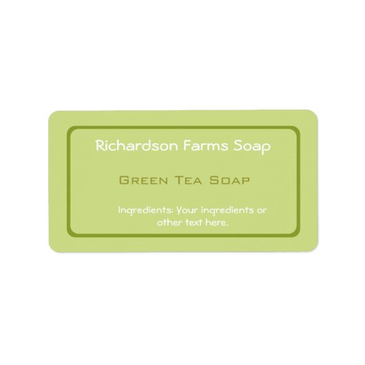 Groen Effen Kleur Zeep Label (Voorkant)