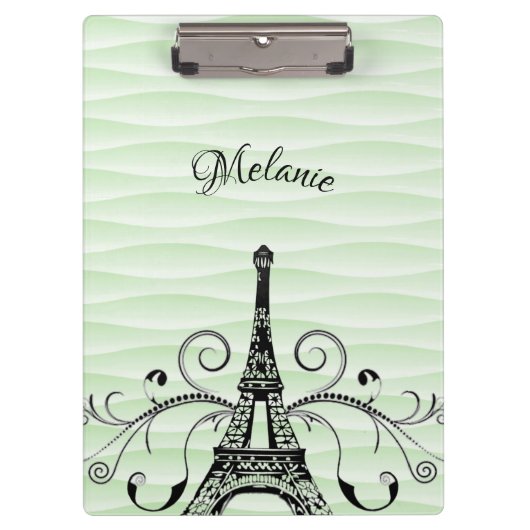 Groen Eiffeltoren Vlaams klembord (Voorkant)