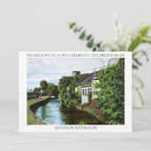 Groen eiland Painting Birthday Invitation Kaart (Staand voorkant)