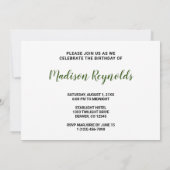 Groen eiland Painting Birthday Invitation Kaart (Achterkant)