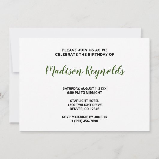 Groen eiland Painting Birthday Invitation Kaart (Achterkant)