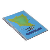 Groen eiland Taiwan reisposter. Notitieboek (Rechterzijde)