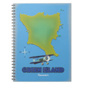 Groen eiland Taiwan reisposter. Notitieboek (Voorkant)