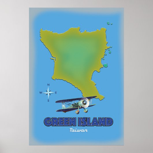 Groen eiland Taiwan reisposter. Poster (Voorkant)