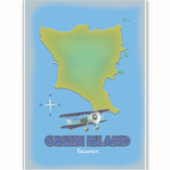 Groen eiland Taiwan reisposter. Sticker (Voorkant)