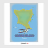 Groen eiland Taiwan reisposter. Sticker (Vel)