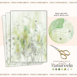 Groen Elegant Abstract Decoupage Vloeipapier Tissuepapier