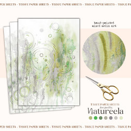 Groen Elegant Abstract Decoupage Vloeipapier Tissuepapier