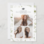 Groen Elegant Afstuderen Kaart (Achterkant)