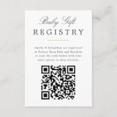 Groen Elegant Baby Gift Registry met QR code Informatiekaartje (Voorkant)