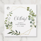 Groen Elegant Baby shower Bedankjes Labels (Voorkant)