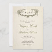 Groen Elegant Bloei Repetitie Diner Kaart (Voorkant)