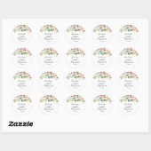 Groen Elegant Bloemen Baby shower Dank u Ronde Sticker (Vel)