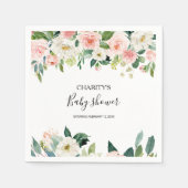 Groen Elegant Bloemen Baby shower Servet (Voorkant)