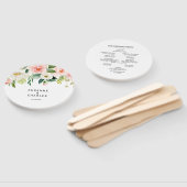 Groen Elegant Bloemen Bruiloft Handwaaier (Niet-gemonteerd)