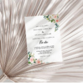 Groen Elegant Bloemen Bruiloft Kaart