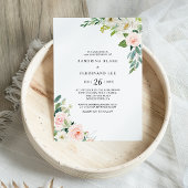 Groen Elegant Bloemen Bruiloft Kaart