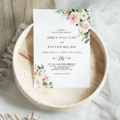 Groen Elegant Bloemen Bruiloft Kaart