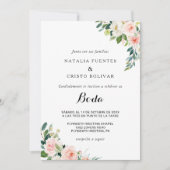 Groen Elegant Bloemen Bruiloft Kaart (Voorkant)