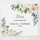 Groen Elegant Bloemen Bruiloft Mousserende Wijn La Sparkling Wijnetiket (Enkel label)