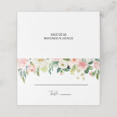 Groen Elegant Bloemen Bruiloft Plaats Kaart Plaatskaartje (Buitenkant ongevouwen)
