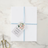 Groen Elegant Bloemen Dank u Cadeaulabel (Met Touw)