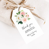 Groen Elegant Bloemen Dank u Cadeaulabel