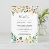 Groen Elegant Bloemen Gelofte Vernieuwing Kaart (Staand voorkant)