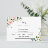 Groen Elegant Bloemen RSVP Menu Keuze (Staand voorkant)