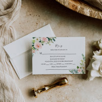 Groen Elegant Bloemen RSVP Menu Keuze
