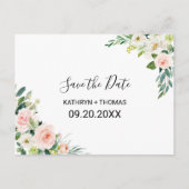 Groen Elegant Bloemen Save the Date Kaart (Voorkant)