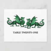 Groen Elegant Dragons Tabelnummer Briefkaart (Voorkant)