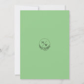 Groen Elegant en Bloemen Bruiloft Save The Date Kaart (Achterkant)