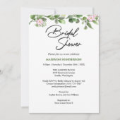 Groen Elegant en Bloemen Bruiloft Vrijgezellenfees Kaart (Voorkant)