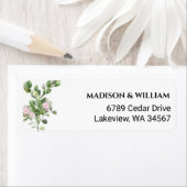 Groen Elegant en mooi bloemenhuwelijk Etiket (Insitu)