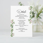 Groen Elegant en mooi bloemenhuwelijk Informatiekaartje (Staand voorkant)