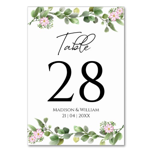 Groen Elegant en mooi bloemenhuwelijk Kaart (Voorkant)