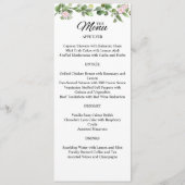 Groen Elegant en mooi bloemenhuwelijk Menu (Voorkant)
