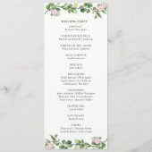 Groen Elegant en mooi bloemenhuwelijk Programmakaart (Achterkant)