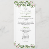 Groen Elegant en mooi bloemenhuwelijk Programmakaart (Voorkant / Achterkant)