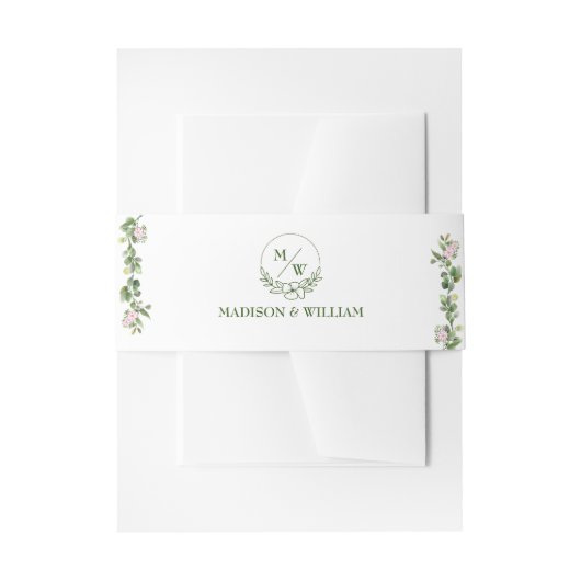 Groen Elegant en mooi bloemenhuwelijk Uitnodigingen Wikkel (Voorkant Voorbeeld)