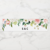 Groen Elegant Floral Water Flessenetiket Waterfles Etiket (Enkel label)