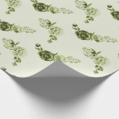 Groen | Elegant Flowers Wrapping Paper Cadeaupapier (Hoek)
