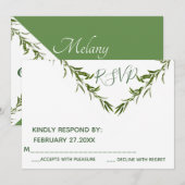 Groen elegant geometrische bladeren tak RSPV Kaart (Voorkant / Achterkant)