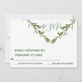 Groen elegant  geometrische bladeren tak RSPV Kaart